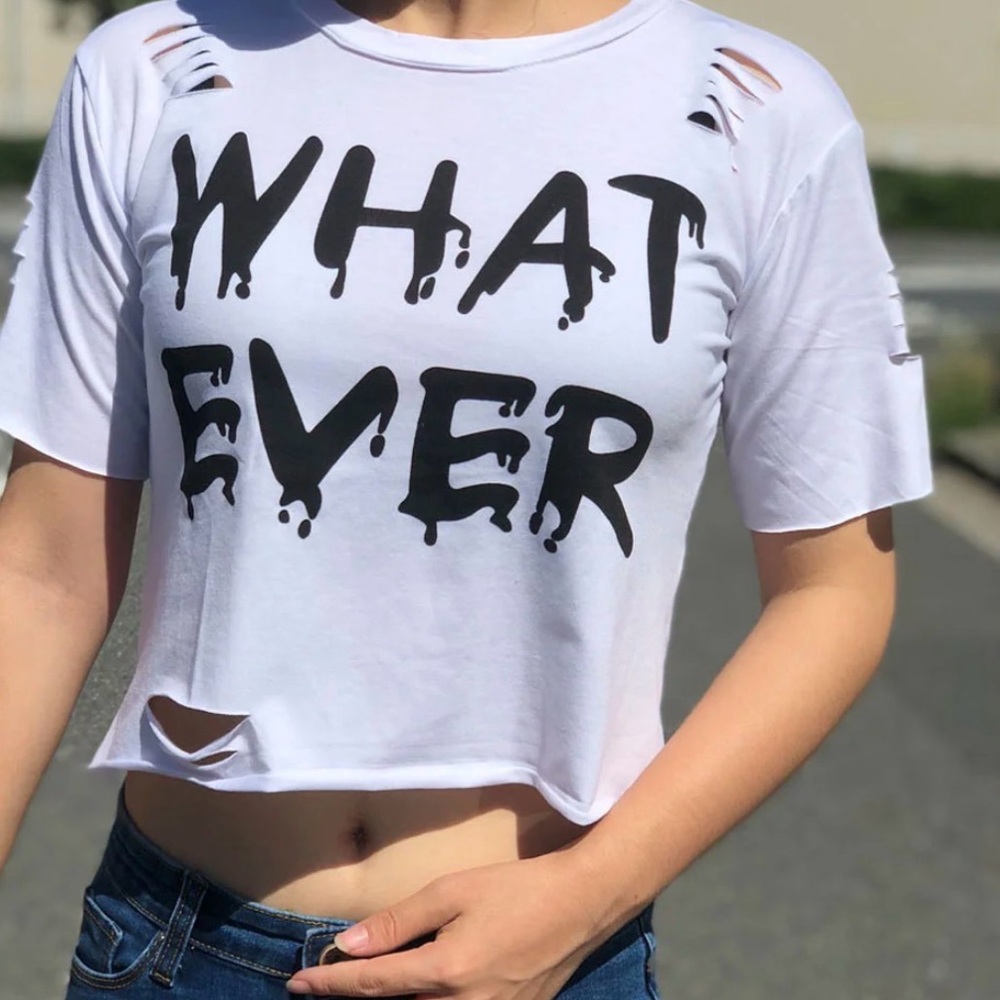 Gray 'WHATEVER' Graphic Tee